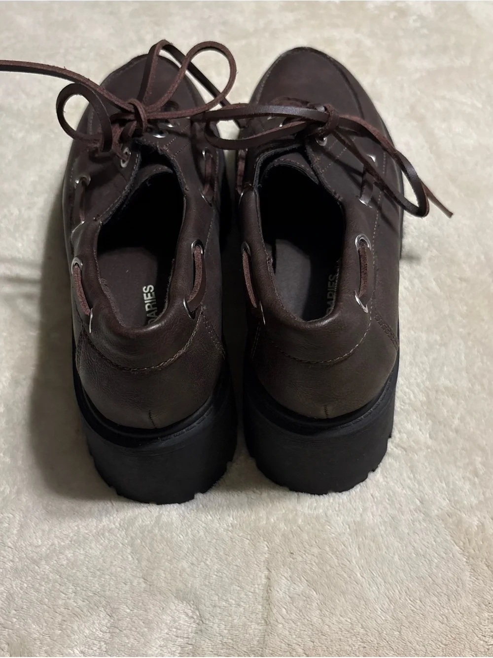 No Boundaries Women's Dark Brown Platform Lace-Up Shoes